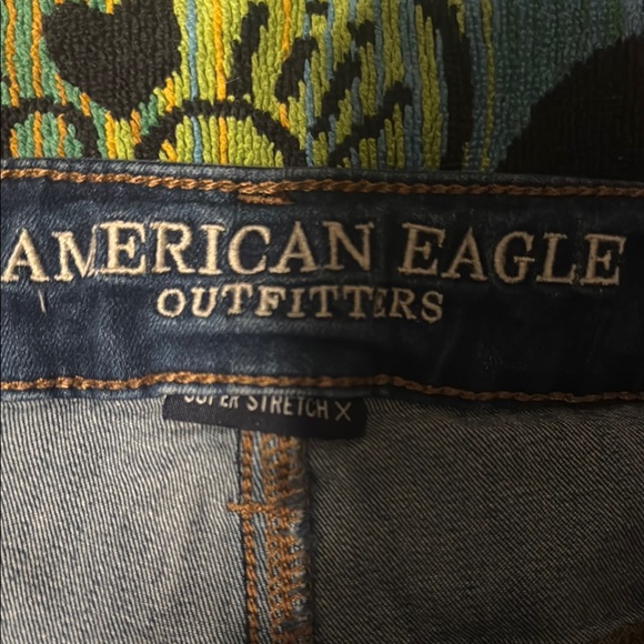 American Eagle Outfitters Blue Skinny Jeans with Distressed Details - Picture 3 of 5